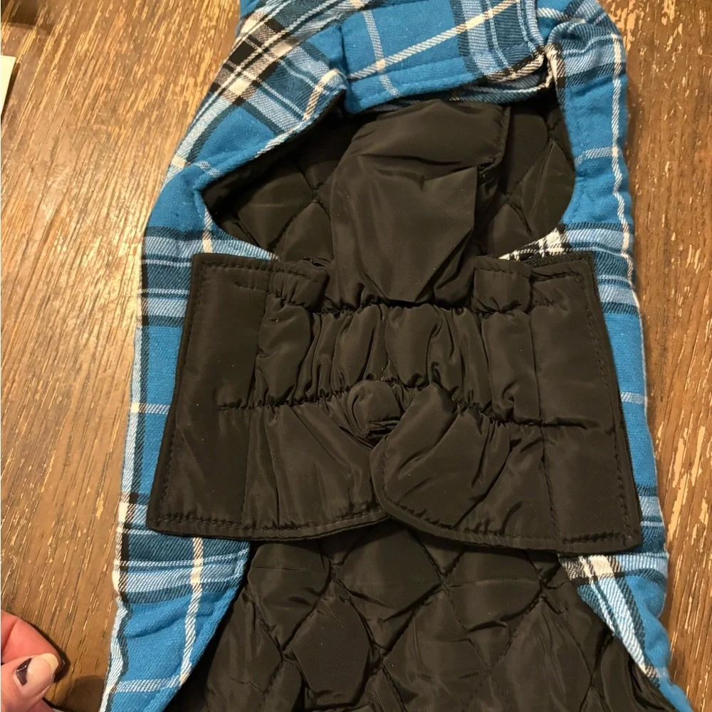 Blue Plaid Dog Pullover Hoodie - Cozy Plaid Knit